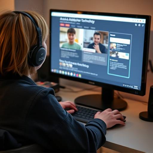 An illustration of a person using assistive technology to access a website on their computer.