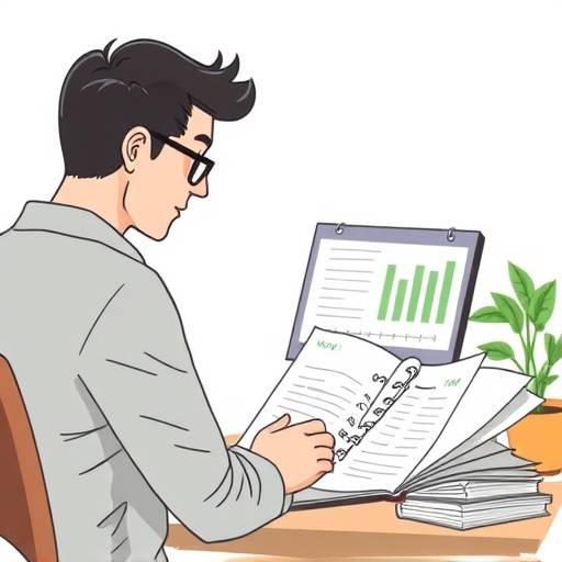 Illustration of a person managing their finances with a budget journal